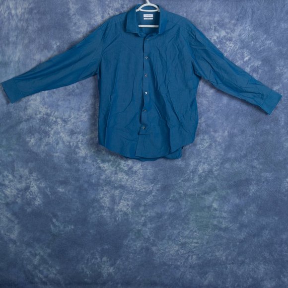 Calvin Klein Men's Long Sleeve Blue Shirt Sz XL - Picture 1 of 3
